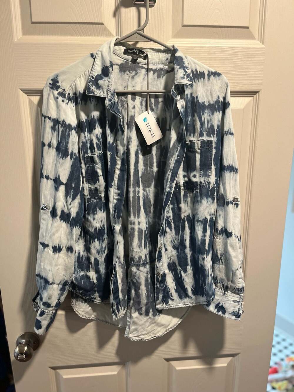 Velvet Heart Tie-Dye Indigo Tencel Button Down Shirt